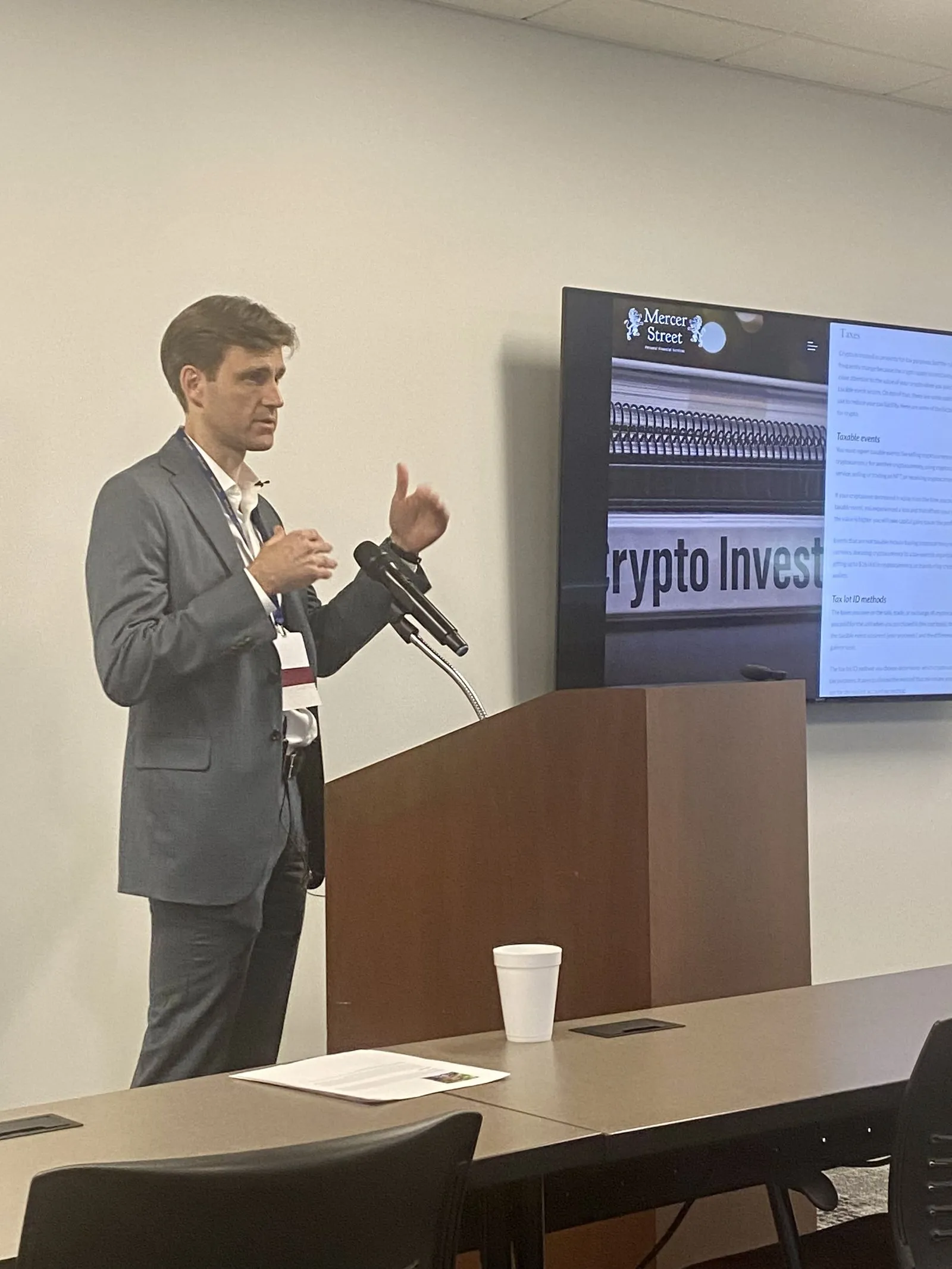 Ryan Firth presenting continuing education to TXCPA Houston
